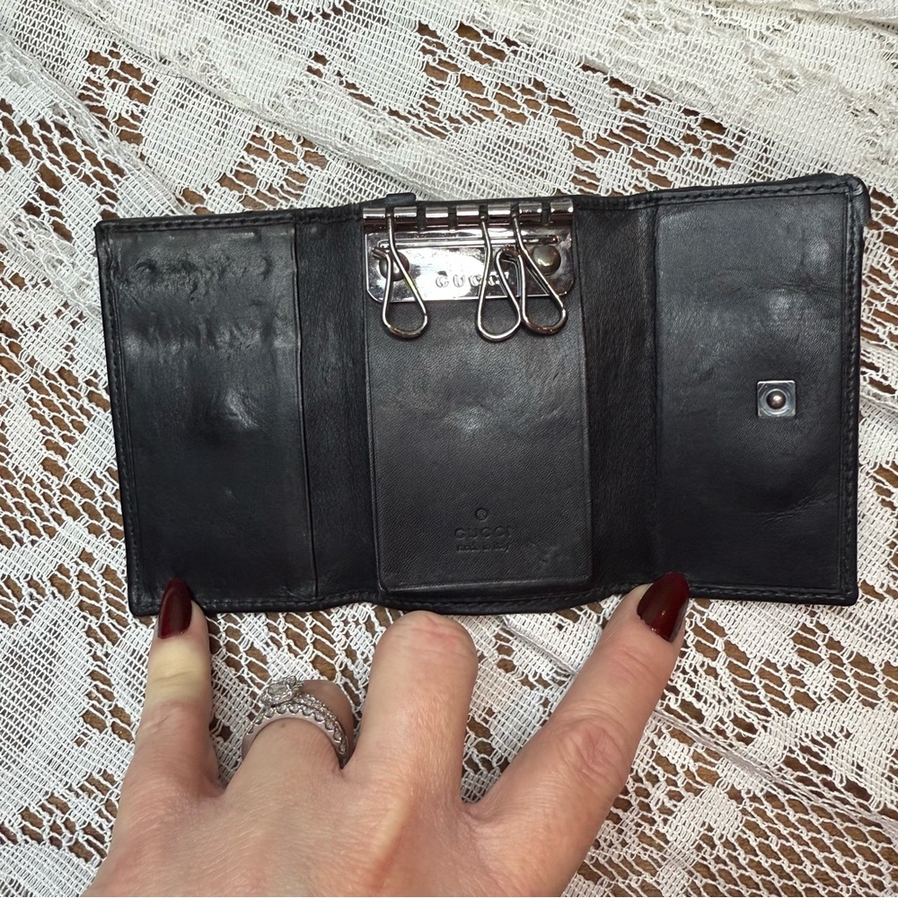 Gucci Black Monogram Wallet and Key Holder Set - Picture 5 of 12